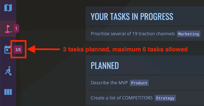 Planning status indicator