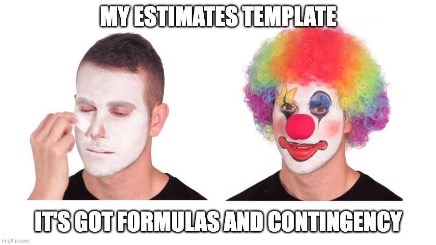 estimates template clown